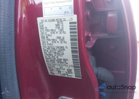 2003 Nissan Xterra Se from USA, damaged, VIN 5N1ED28TX3C675115